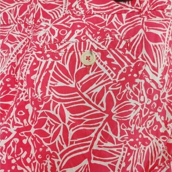Lilly Pulitzer Punch Pink Stamped Print Callahan Shorts Women's Size 2 Pink Whit - Picture 5 of 6